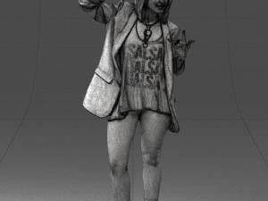 woman in black dress 0253 3D Model