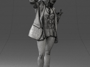 woman in black dress 0253 3D Model