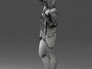 woman in black dress 0253 3D Model