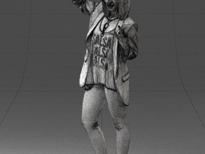 woman in black dress 0253 3D Model