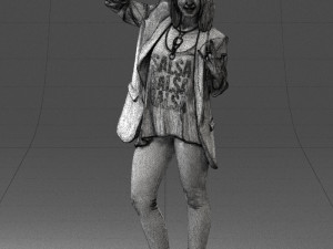 woman in black dress 0253 3D Model