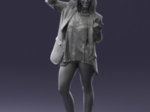 woman in black dress 0253 3d print ready Modèles 3D en vedette