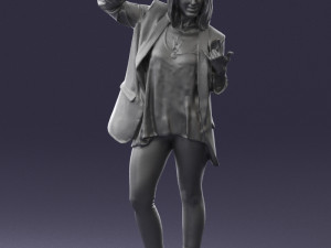 woman in black dress 0253 3d print ready Modèles 3D en vedette