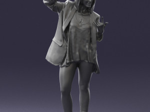 woman in black dress 0253 3d print ready Modèles 3D en vedette