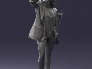 woman in black dress 0253 3d print ready Modèles 3D en vedette