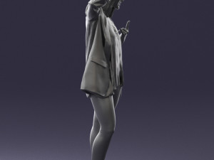 woman in black dress 0253 3d print ready Modèles 3D en vedette