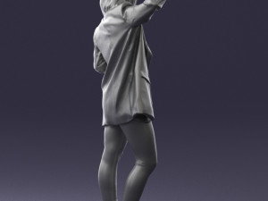 woman in black dress 0253 3d print ready Modèles 3D en vedette