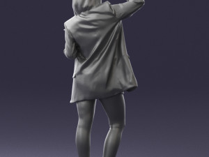 woman in black dress 0253 3d print ready Modèles 3D en vedette