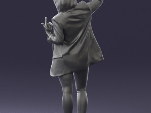 woman in black dress 0253 3d print ready Modèles 3D en vedette