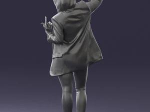 woman in black dress 0253 3d print ready 3D Print Model