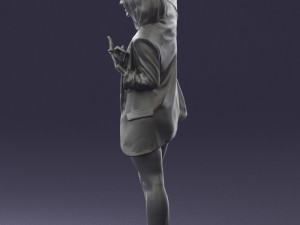 woman in black dress 0253 3d print ready Modèles 3D en vedette