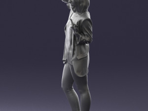 woman in black dress 0253 3d print ready Modèles 3D en vedette