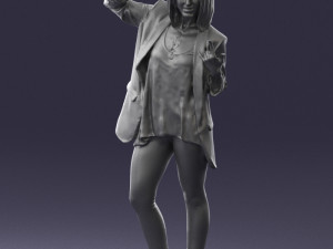 woman in black dress 0253 3d print ready Modèles 3D en vedette