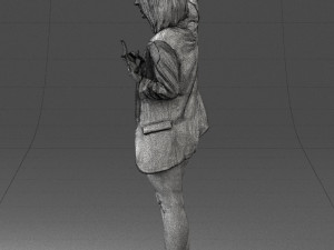 woman in black dress 0253 3d print ready Modèles 3D en vedette