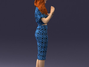 woman in blue dress 0254 Modelo 3D