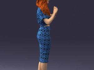 woman in blue dress 0254 3D Model