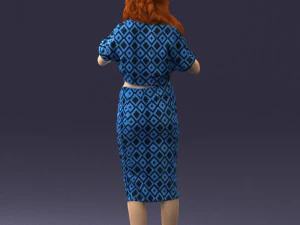 woman in blue dress 0254 3D Model