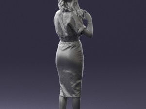 woman in blue dress 0254 Modelo 3D