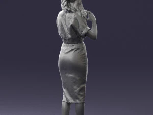 woman in blue dress 0254 3D Model