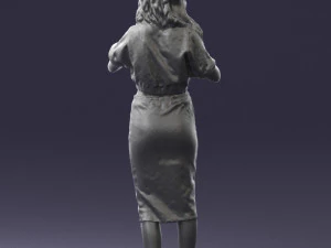 woman in blue dress 0254 3D Model