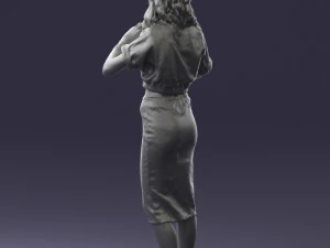 woman in blue dress 0254 3D Model