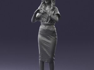 woman in blue dress 0254 Modelo 3D