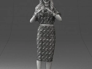 woman in blue dress 0254 3D Model