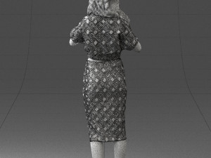 woman in blue dress 0254 Modelo 3D