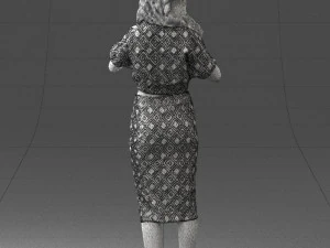 woman in blue dress 0254 3D Model