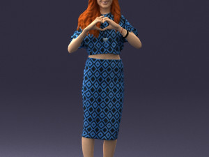 woman in blue dress 0254 3d print ready 3D Принт Модель