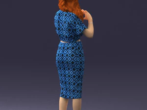 woman in blue dress 0254 3d print ready 3D Print Model