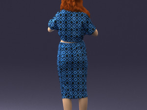 woman in blue dress 0254 3d print ready 3D Принт Модель