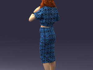 woman in blue dress 0254 3d print ready 3D Принт Модель