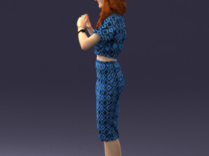 woman in blue dress 0254 3d print ready 3D Принт Модель