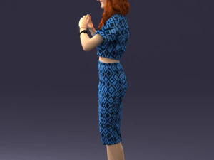 woman in blue dress 0254 3d print ready 3D Print Model