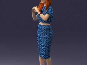 woman in blue dress 0254 3d print ready 3D Принт Модель