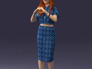 woman in blue dress 0254 3d print ready 3D Принт Модель