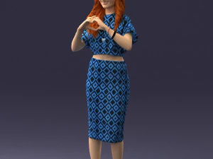 woman in blue dress 0254 3d print ready 3D Print Model