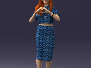 woman in blue dress 0254 3d print ready 3D Принт Модель