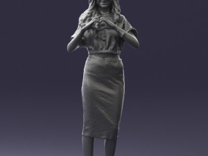woman in blue dress 0254 3d print ready 3D Принт Модель