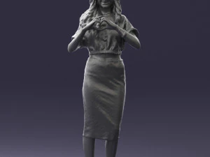 woman in blue dress 0254 3d print ready 3D Print Model