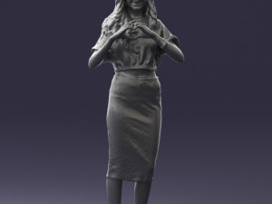 woman in blue dress 0254 3d print ready 3D Принт Модель