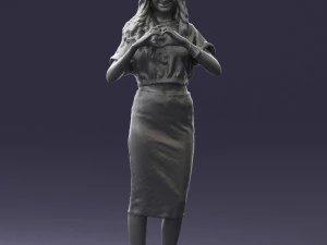 woman in blue dress 0254 3d print ready 3D Print Model