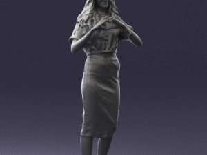 woman in blue dress 0254 3d print ready 3D Принт Модель