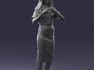woman in blue dress 0254 3d print ready 3D Print Model