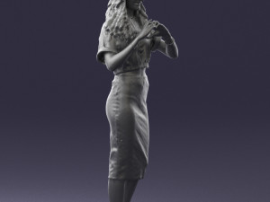 woman in blue dress 0254 3d print ready 3D Принт Модель