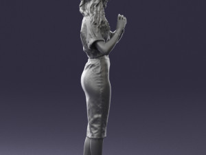woman in blue dress 0254 3d print ready 3D Принт Модель