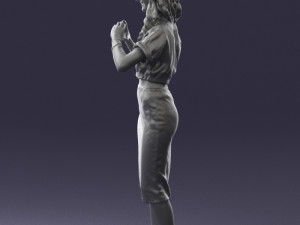 woman in blue dress 0254 3d print ready 3D Принт Модель