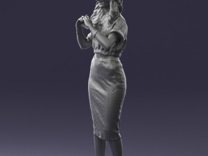 woman in blue dress 0254 3d print ready 3D Принт Модель