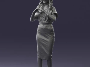 woman in blue dress 0254 3d print ready 3D Print Model